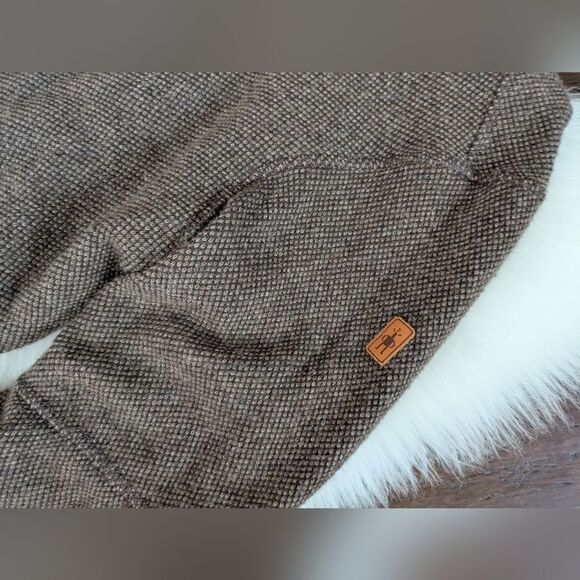 Smartwool Hudson Trail Wool Men's Brown Half Quarter Zip Sweater L Large - Picture 3 of 8